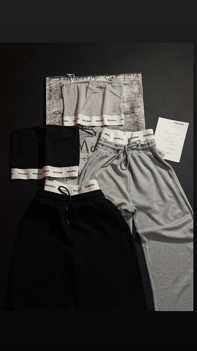clonia_style-20250823-0001 ست کراپ شلوار miu miuمیو - تصویر 1