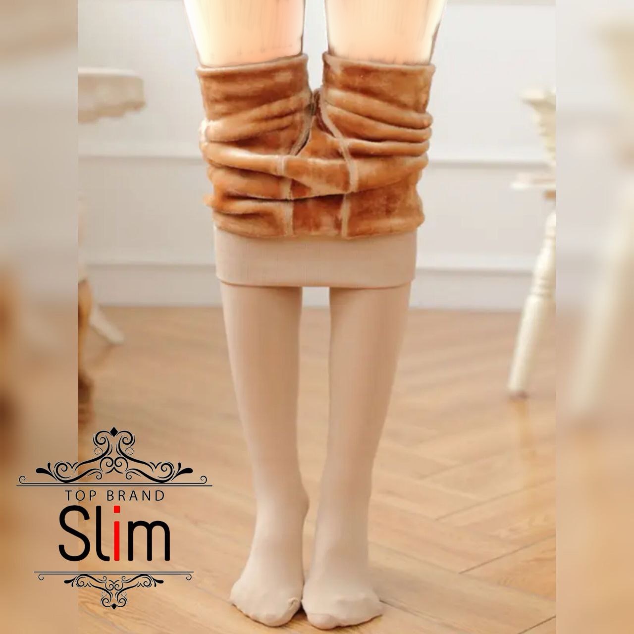 IMG_0667 جوراب شلواری داخل خز کرم - تصویر 1